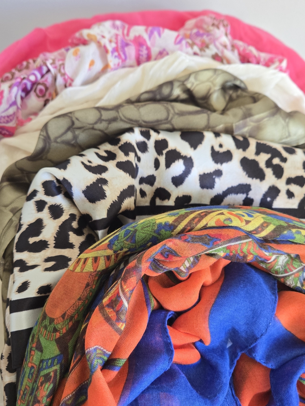 Assorted Lot Of 6 Scarves Scarf Accessory Leopard Print Psisley Velour